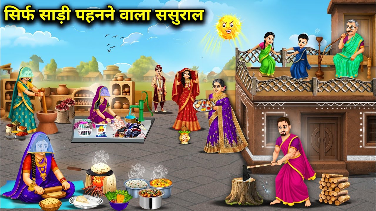 सिर्फ साड़ी पहनने वाला ससुराल || Just Sari -In -Law || Cartoon Video || Abundance Sas Bahu Kahaniyan