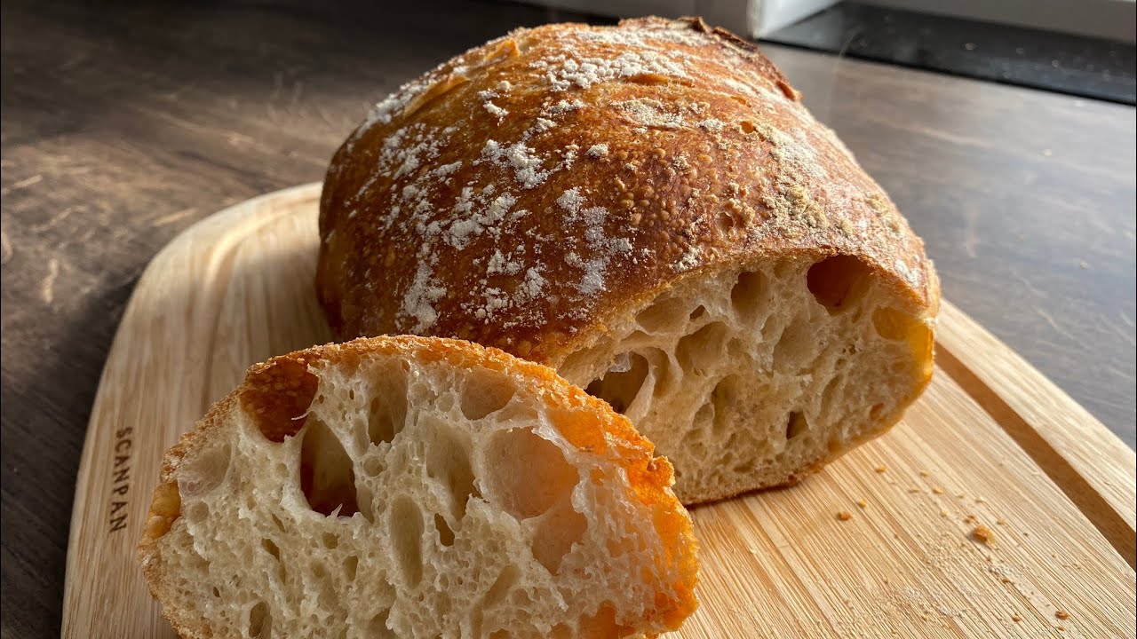 ขนมปังสัญชาติอิตาเลียน ไม่ต้องนวด กรอบนอกนุ่มใน | ciabatta bread | แม่ลูกเข้าครัว