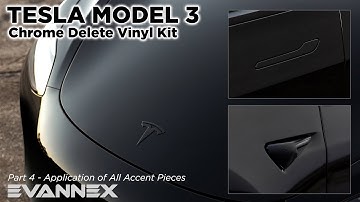 Tesla Model 3 CHROME DELETE VINYL KIT Installation: Part 4 Application of All Accent Pieces