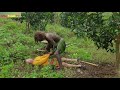 Forest Life : Ethnic Girl Meeting Wild Forest Man In Fruit Garden - Ethnic Girl Meet Wild Forest Mon