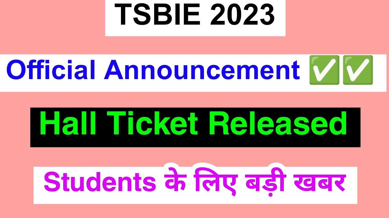 TS Inter 1st, 2nd Year Hall Ticket 2023 How to check hall ticket full