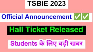 TS Inter 1st, 2nd Year Hall Ticket 2023 | How to check hall ticket full details 2023