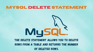 MySQL DELETE statement