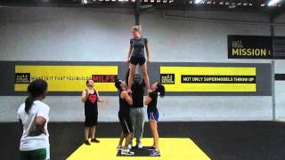 Cheer Dubai doing a 360 Stunt