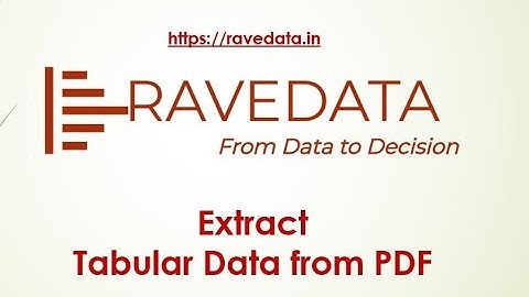 Case Study- Extract Tabular Data From Pdf | Data Science | Python | RaveData
