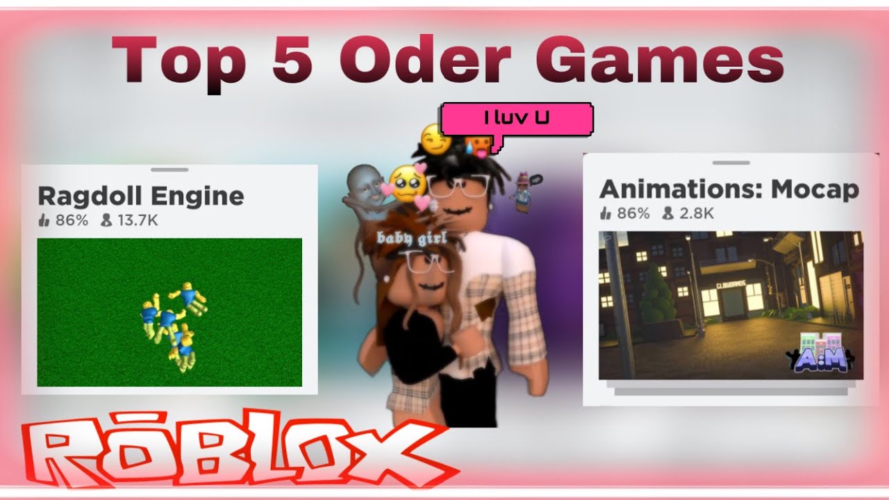 Top 5 Oder Games On Roblox Youtube - top 5 roblox oder games