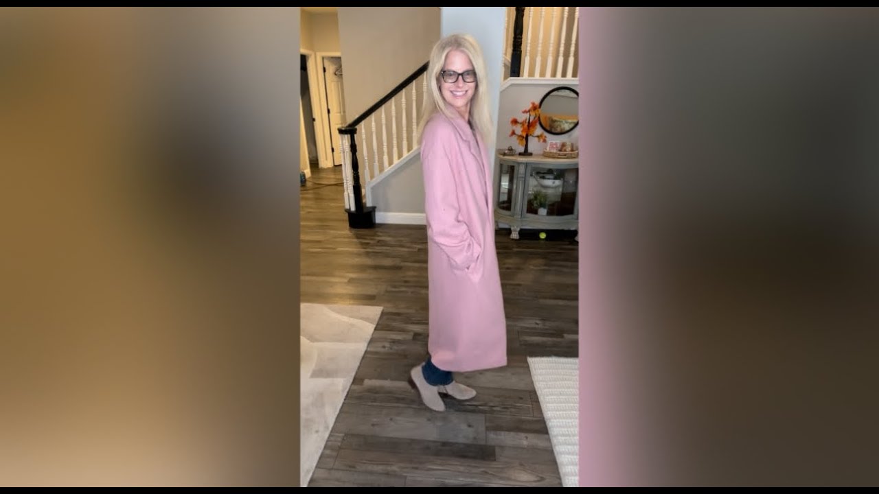 PRETTYGARDEN Pink Wool-Like Coat | Soft, Stylish & Warm Long Jacket With Lapel Buttons