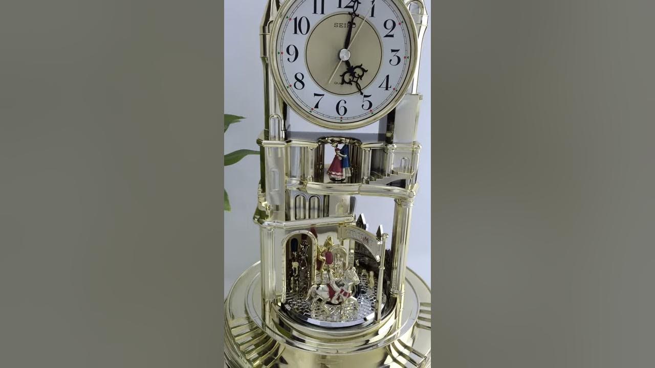 Clock Battery Glass Dome Seiko Carousel Mantel Clock -922 BidAway / eXibit  collection - YouTube