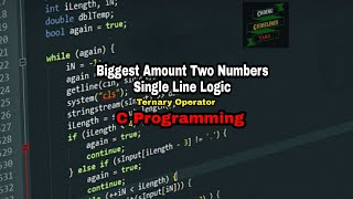 Biggest Among Two Numbers in Single Line | #short | C Programming | Using Ternary Operator