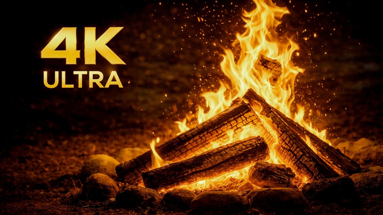 4K Cozy Fireplace Ambience | Crackling Fire Sounds for Deep Sleep | No Talking