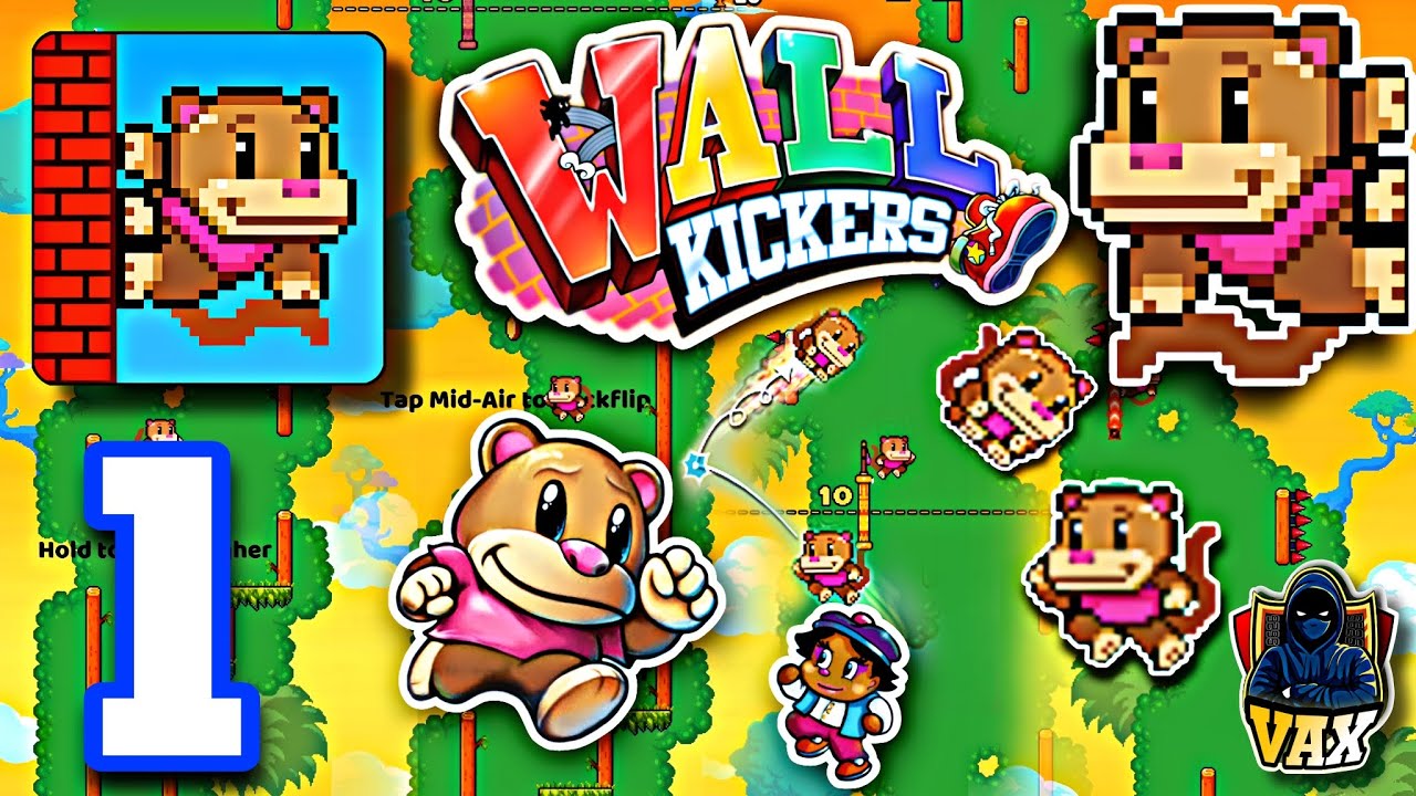 Wall Kickers Gameplay Walkthrough Part 1 🔥🐒 (iOS, Android) YouTube