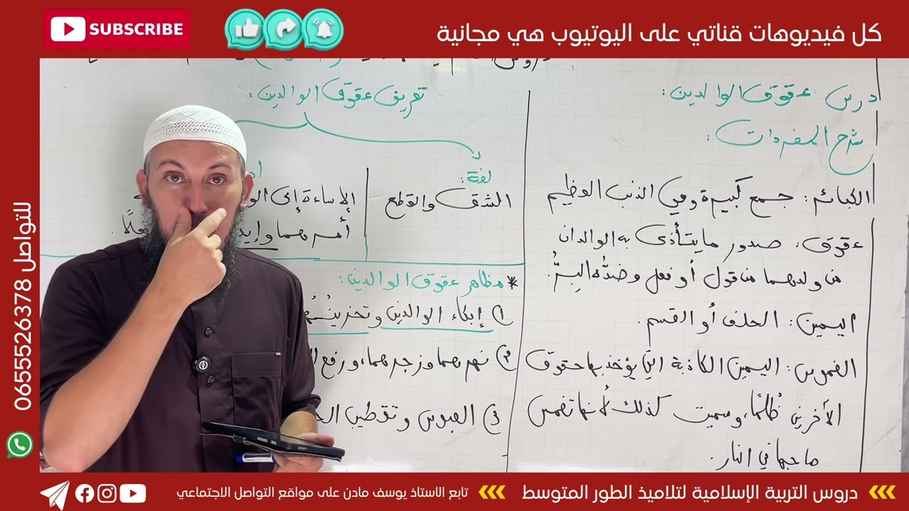 درس عقوق الوالدين للسنة الرابعة متوسط #اشترك في القناة 