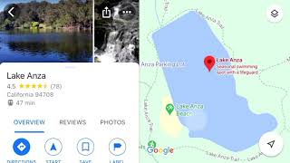Lake Anza Hiking Bay AREA CALIFORNIA 2021