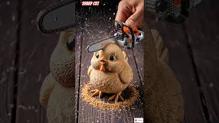 Wooden Chick Gets Mini STIHL Chainsaw Cut – Full Split ASMR!#tooltip