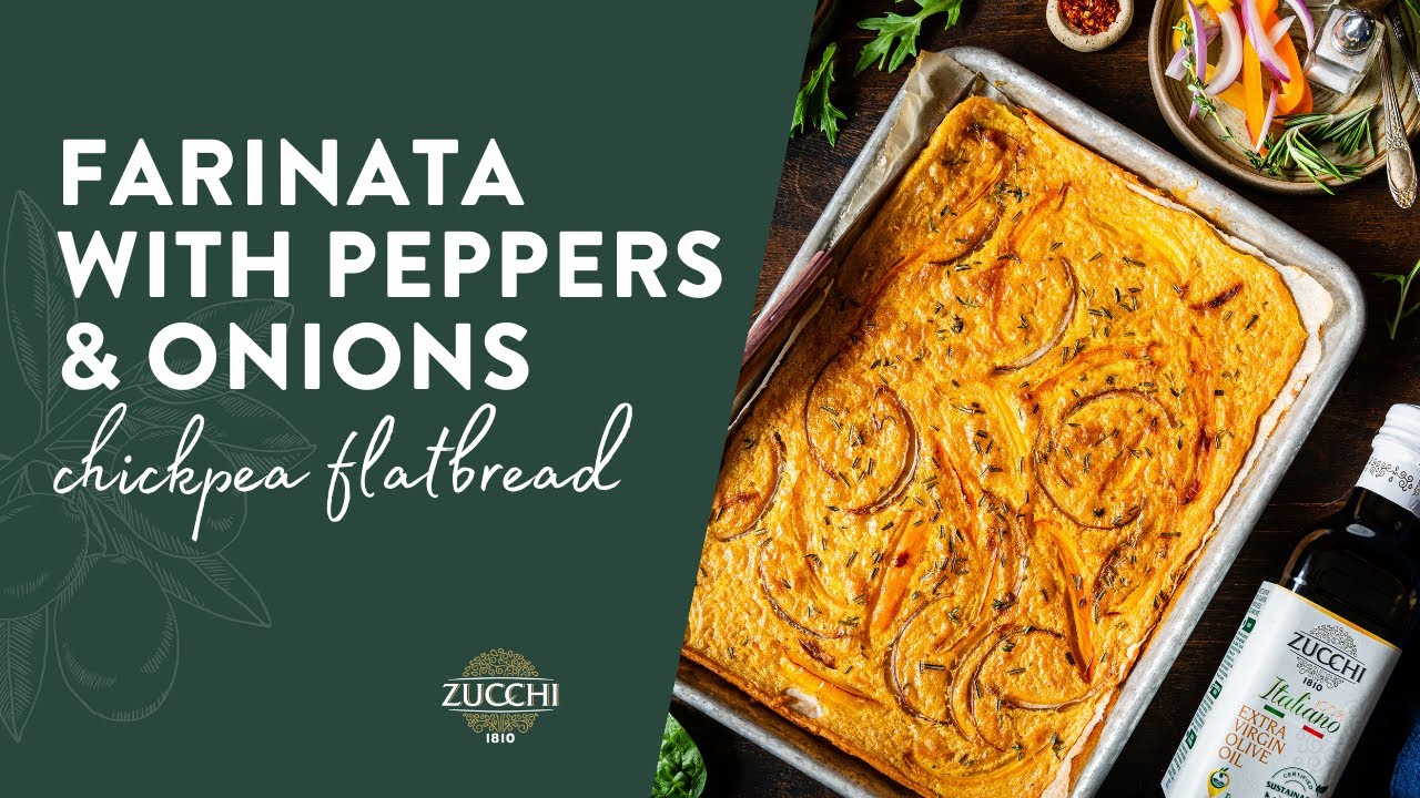 Farinata Chickpea Flatbread with Peppers and Onions