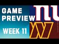 New York Giants vs. Washington Commanders | 2023 Week 11 Game Preview