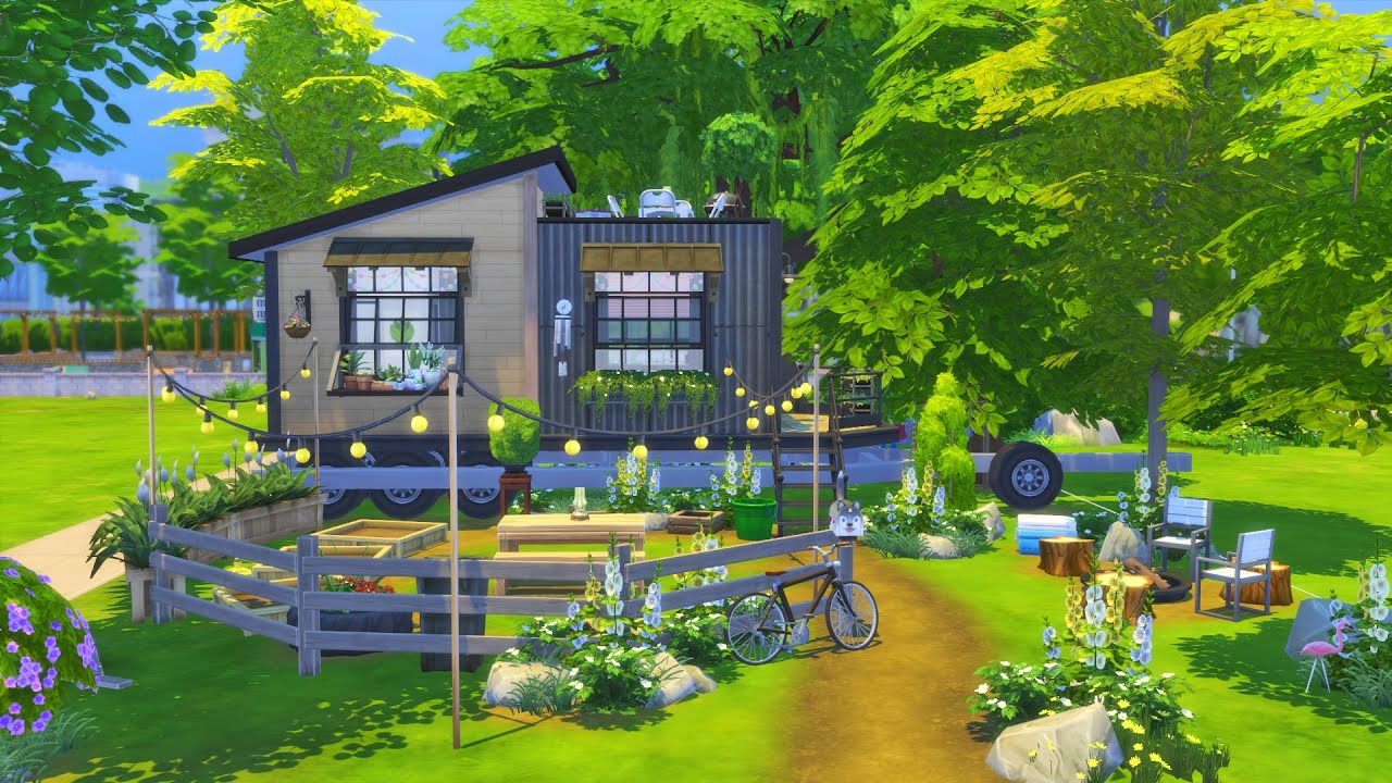 Eco Tiny House ON WHEELS | The Sims 4 Stop Motion Speed Build - YouTube