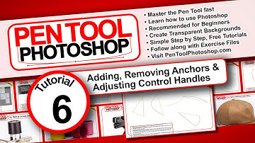 PEN TOOL Photoshop Tutorials 06: Adding, Removing Anchors & Adjusting Control Handles