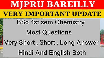 Unlocking the Chemistry Secrets of MJPRU BSc 1st Semester - Your Questions Answered!