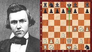Paul Morphy American Chess Genius - vs Adolf Anderssen - Casual Game 1858 - King's Gambit: Accepted