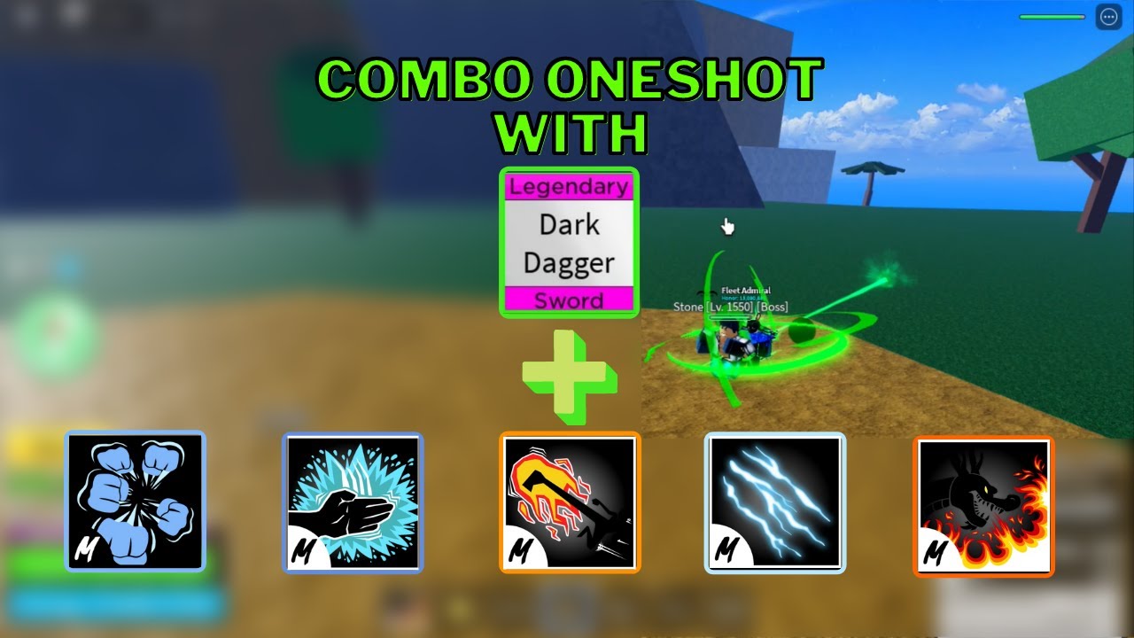 Dark Blade Combo One shot with all fighting style, Roblox