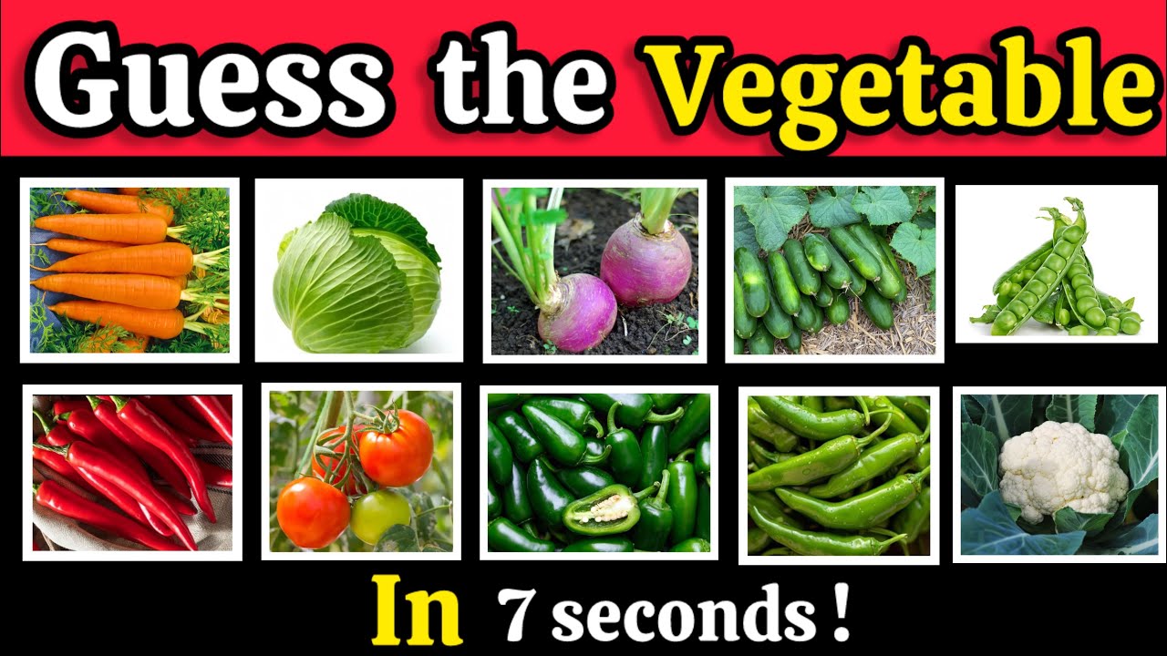 Guess the Vegetable by picture trivia quiz.