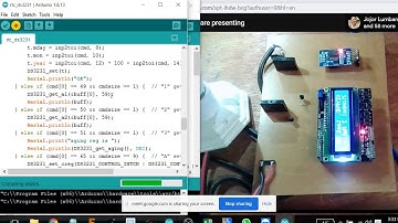 mencoba RTC ds3231 dengan display serial monitor