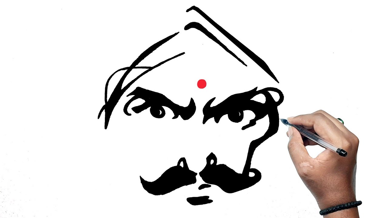 How To Draw Subramania bharati drawing | Bharathiar drawing ...