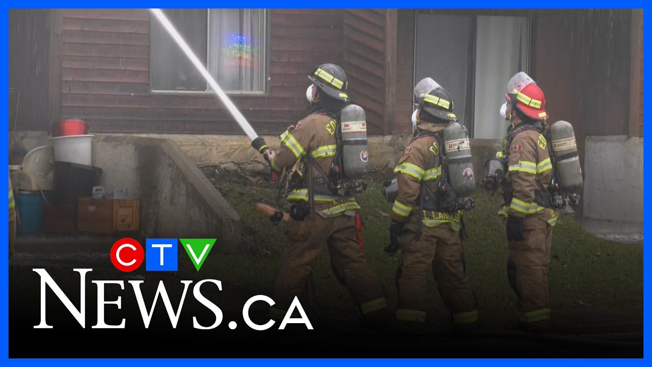 Fire rips through west Edmonton apartment - YouTube