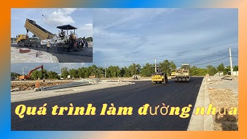 Quá trình thi công thảm bê tông nhựa đường.