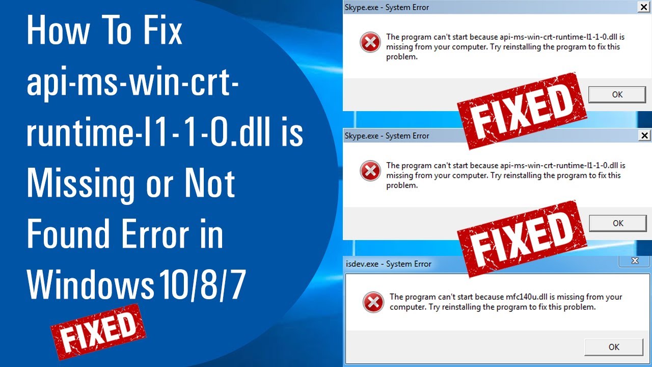 Api ms crt stdio. Api-ms-win-crt-runtime-l2-1-0.dll.