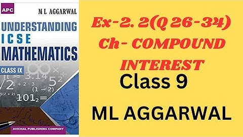 "ICSE Class 9 | Compound Interest | Ex 2.2ML Aggarwal | Understanding Mathematics"