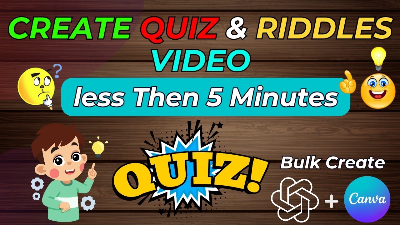 Create 500 quiz riddles video less then 5 minutes using chat gpt and