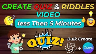 Create 500 Quiz & Riddles Video Less then 5 Minutes using Chat GPT and Canva. screenshot 4