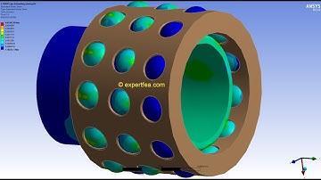 1st in the World!!! ANSYS WB FEA -  Insertion of a shaft into a ball bushing or linear bearing
