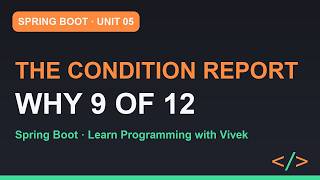 Spring Boot: @Conditional and the Condition Evaluation Report | Unit 05