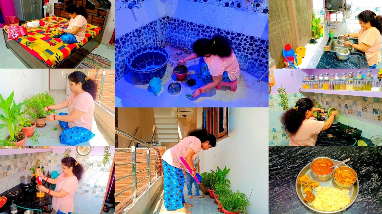 Making Healthy Dinner & Everyday Run - Daily Simply Routine Of A Housewife | आज की पौधों की देख रेख