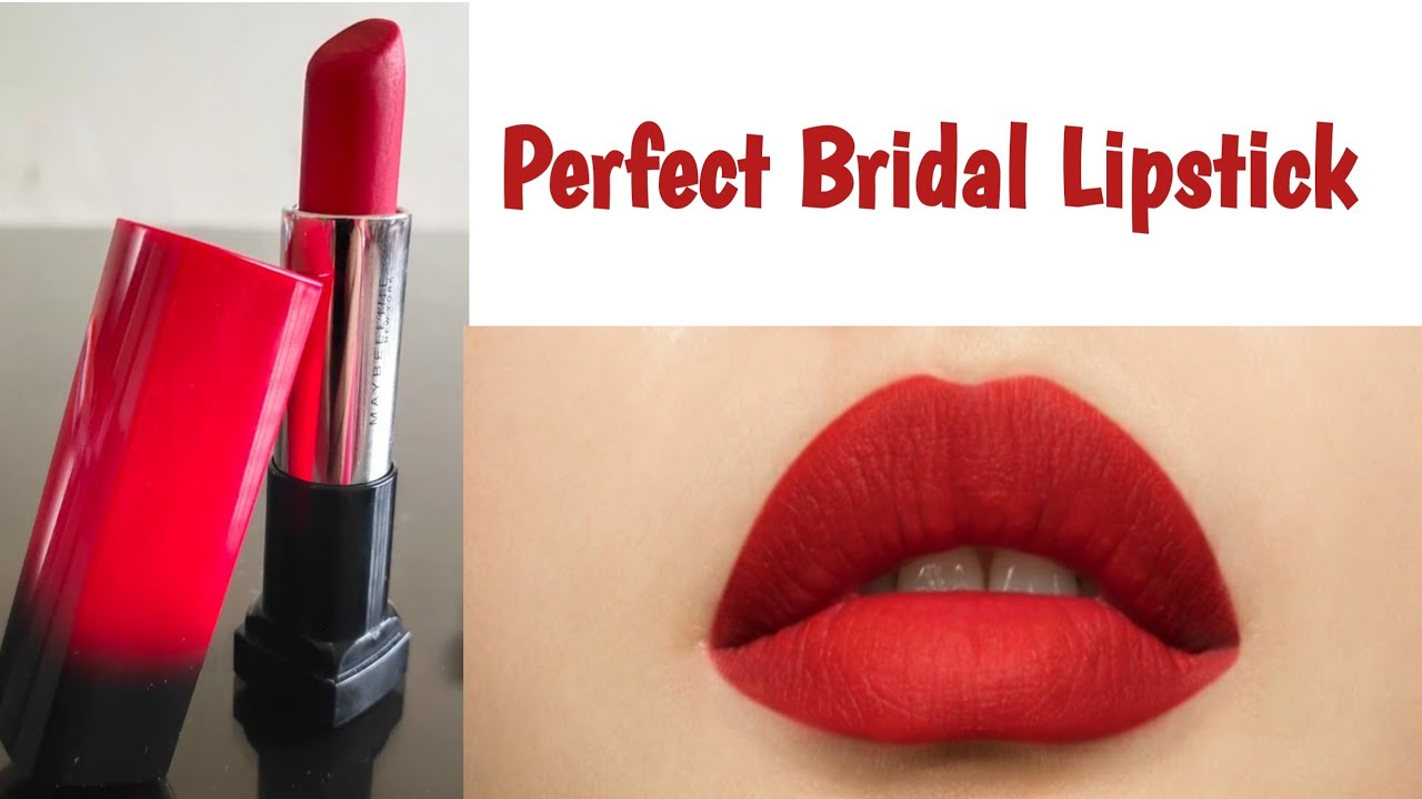 Maybelline Newyork Colour Sensation Red on fire Lipstick Review ||02Ashy red||Bridal perfect||Giva