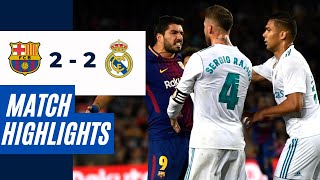 Barcelona 2-2 Real Madrid | Messi vs Cristiano Ronaldo! ⚔️🔥 | La Liga 17/18 Highlights in HD