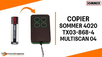 Copier une télécommande SOMMER 4020 TX03 868 4 à partir d