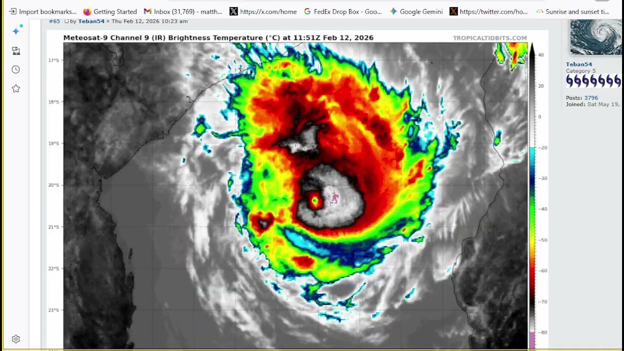 Tropical Cyclone GEZANI, worldwatch as of 7:30am pst, Feb 12th