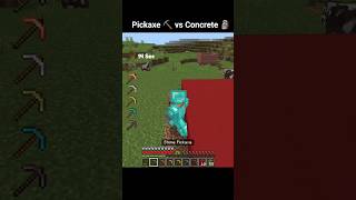 All Gold Diamond Pickaxe vs Red Concrete in Minecraft