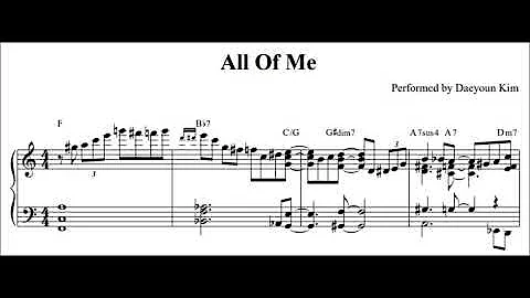 [Jazz Standard] 'All of me' for solo piano (sheet music)