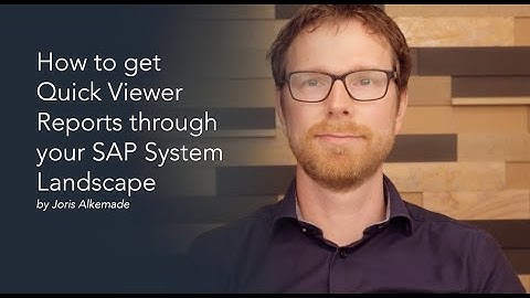 How to get Quick Viewer reports through your SAP System landscape