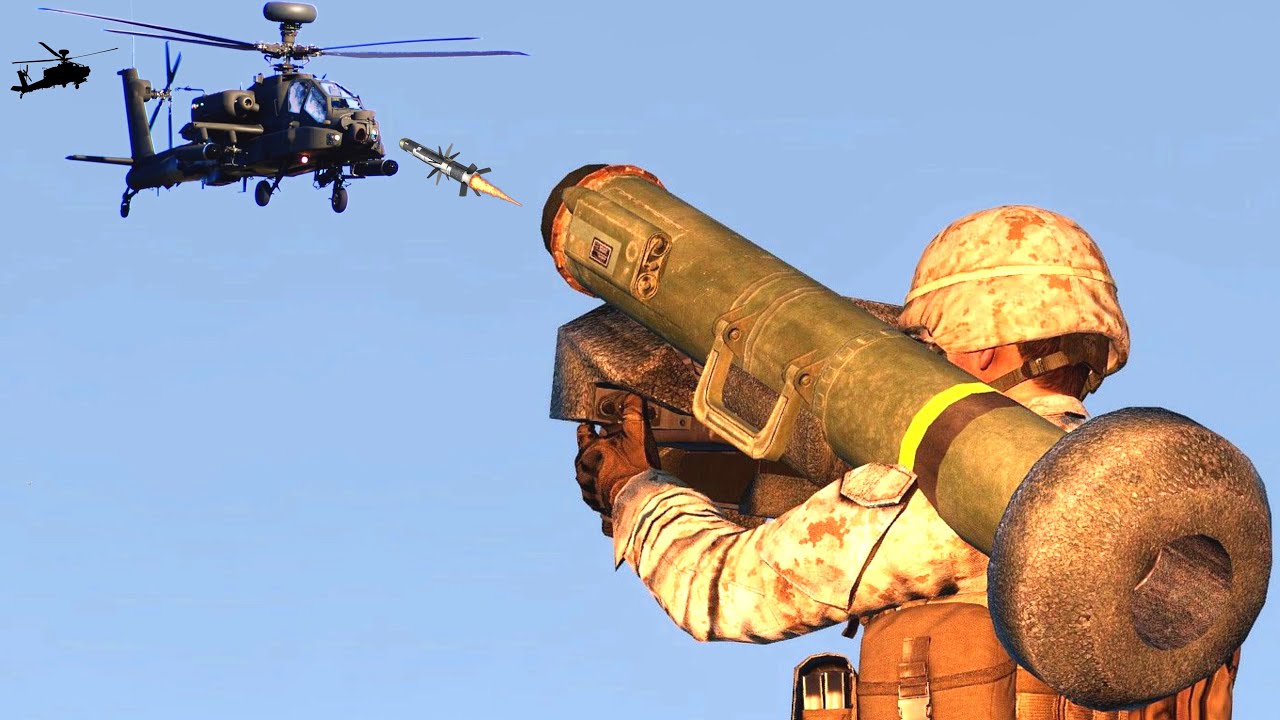 Javelin Missile Shooting Down Ka52 Attack Helicopter Simulation
