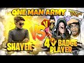 Shayek vs 4 v badge pro players   one man army  hacker or wot    garena free fire