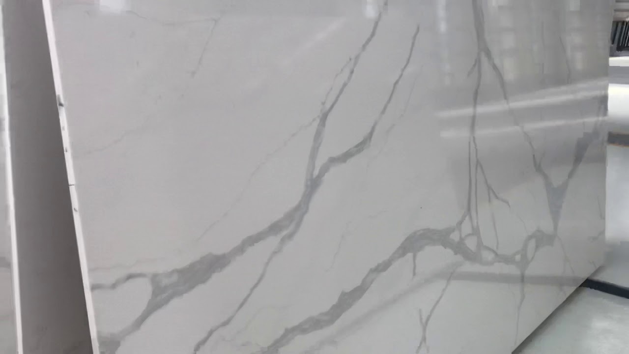 Calucata white quartz surface different pattern.