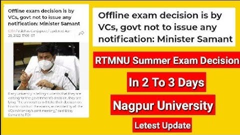 Nagpur University Letest Update On Summer Exam || Nagpur University Decision 2-3  Days ||