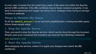 Resolving the openssl_encrypt() Error in phpMyAdmin: A Quick Fix Profile