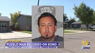 Pueblo man free on bond arrested for violent act, gets released on bond again